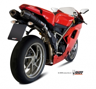 Mivv Oval Carbon Dubbele Underseat Einddemper (L+R) Set met E-keur Ducati 848 2007 > 2013